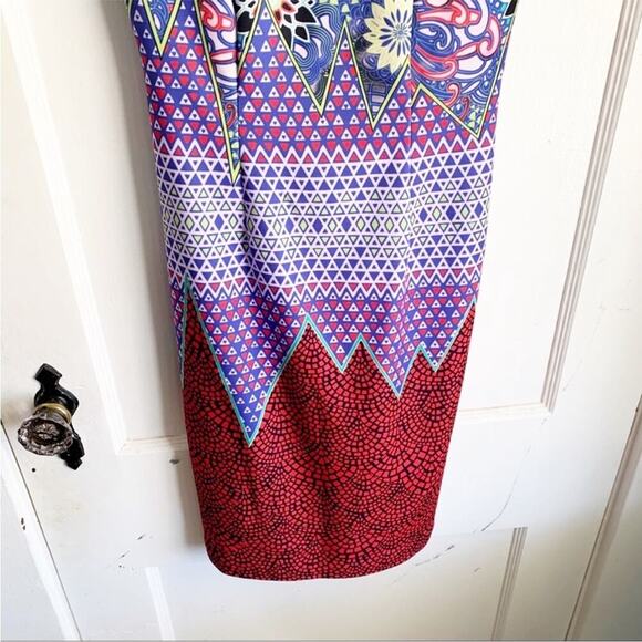 Anthropologie Mah Na Mah Na Colorful Bodycon Graphic Print Pencil Dress Size 2 - Picture 8 of 11